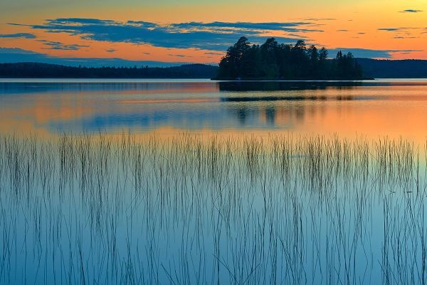 Canada-Quebec-Belleterre Sunset reflection on Lac des Sables